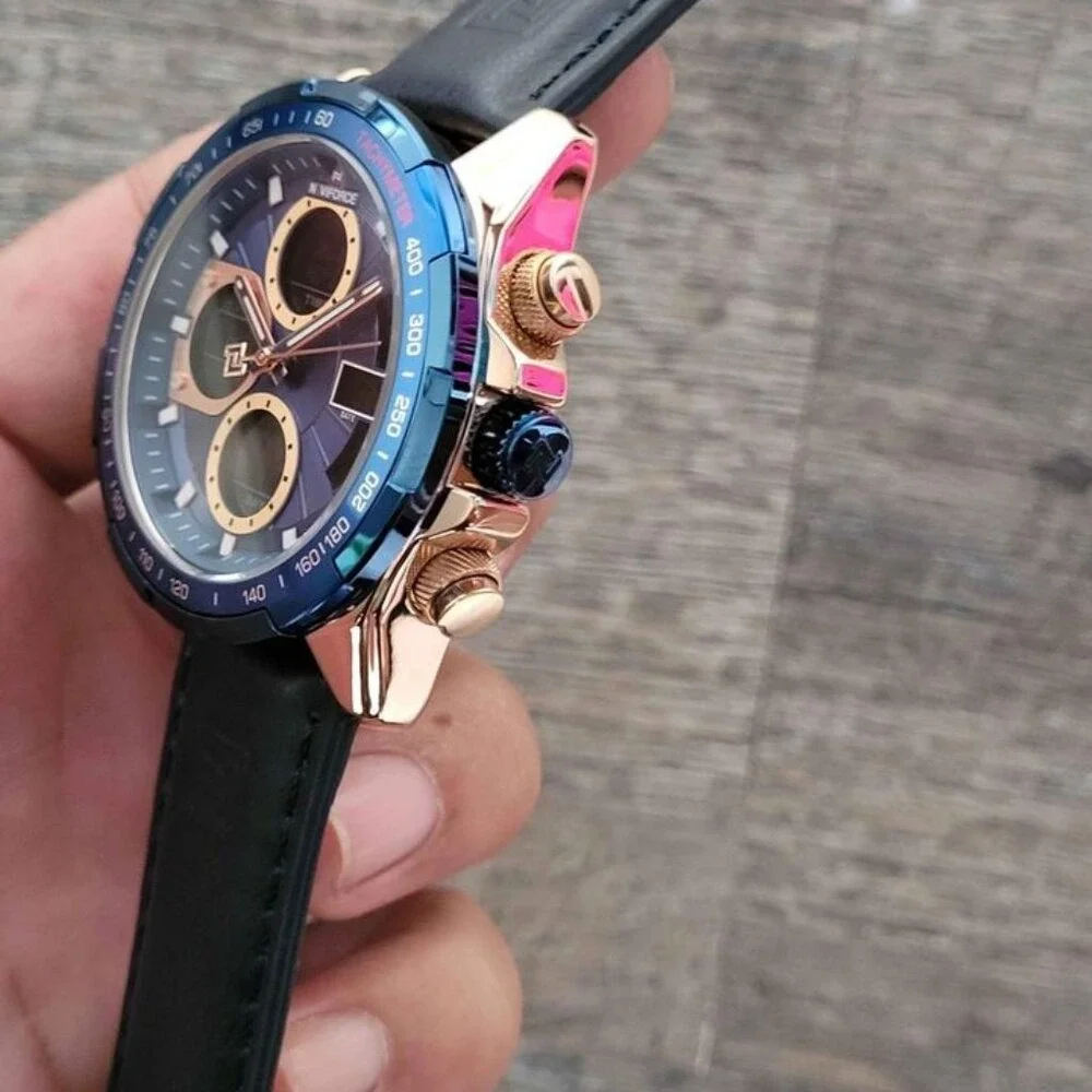 Naviforce Dual Display Watch in Leather For‎ Men